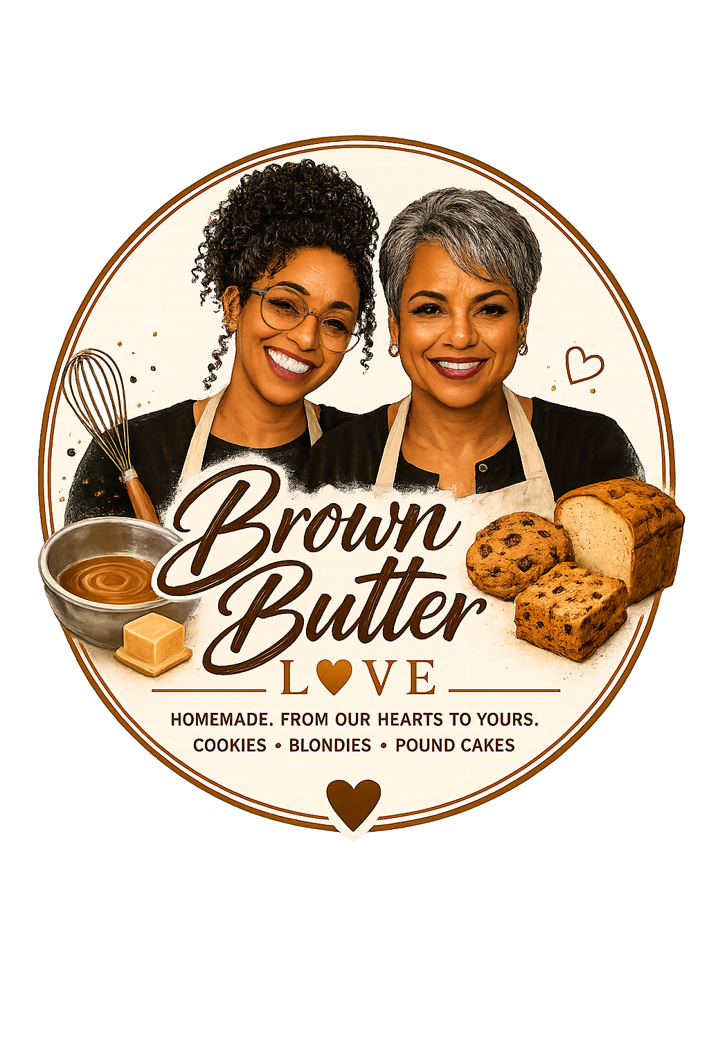 Brown Butter Love mother-daughter badge